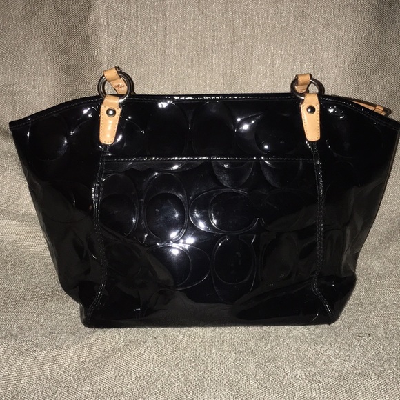 Coach Bags Coach Signature Bag Black Tan Euc Ykk Zipper Poshmark